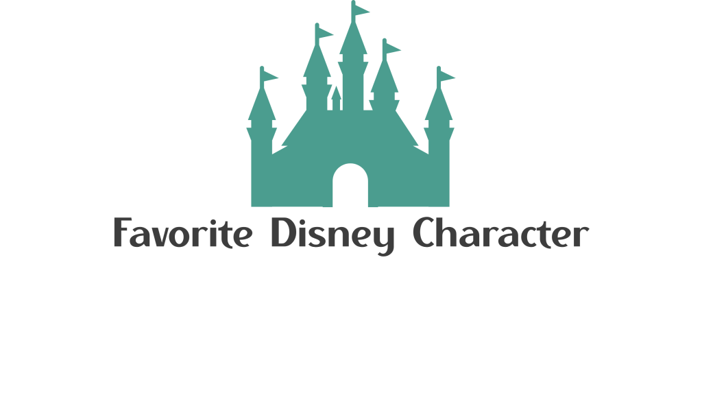 Graphic featuring a Disney castle silhouette with the text 'Favorite Disney Character' beneath it.