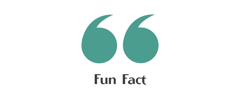 Stylized quotation marks with the text 'Fun Fact' centered below, on a light background.